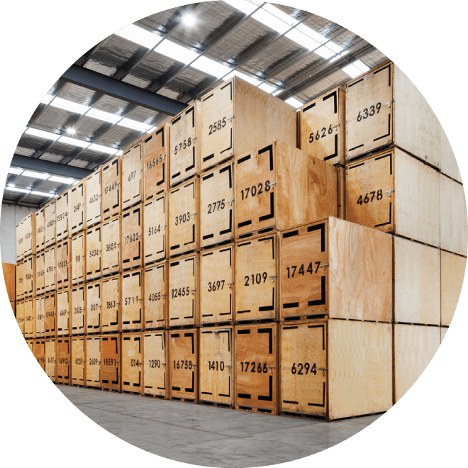 taxiboxes stored securely in warehouse